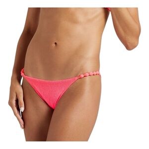 VIX PAULA HERMANNY Firenze Beads Cloqué Lowrise Bikini Briefs - Red NWT